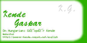 kende gaspar business card